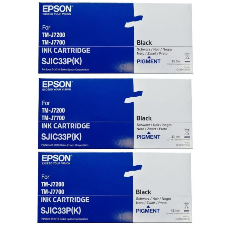 EPSON Encre N SJIC33P, Noir, Lot de 3